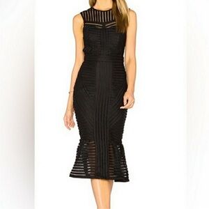 Bardot Jessa striking Black  Midi Dress size XS 4